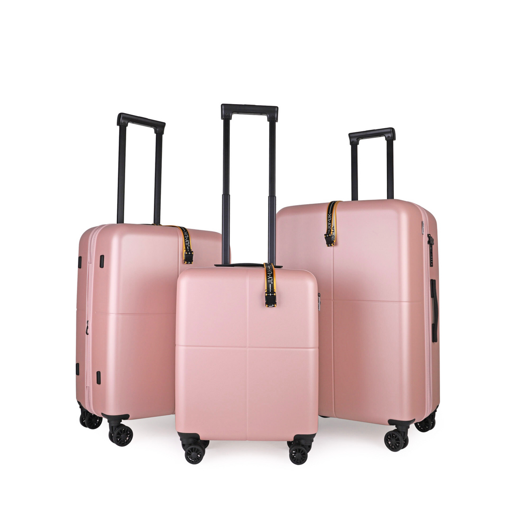 pink glow 3 piece of best suitcase UK - JLY Suitcases and Luggage