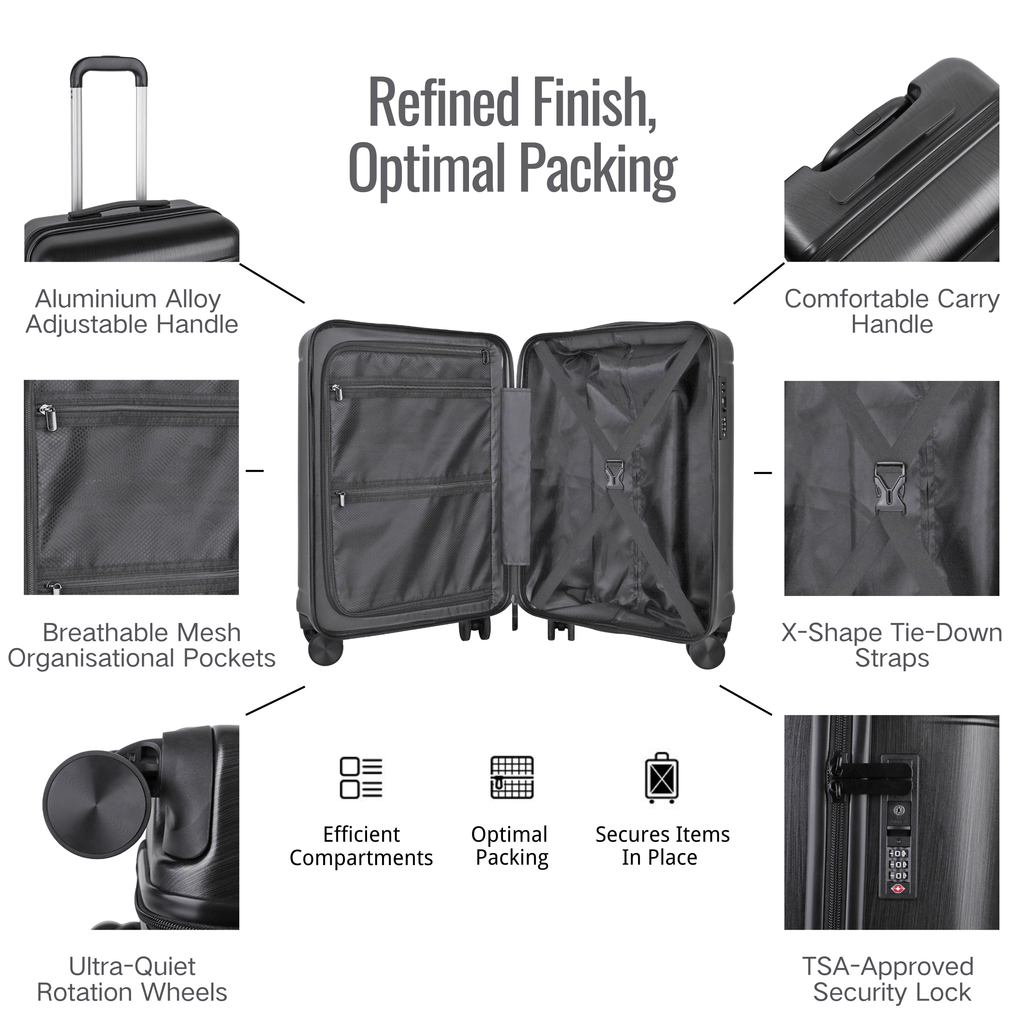 Details pic of Matte Metallic Suitcase - Medium (68cm) - 4 wheel suitcase