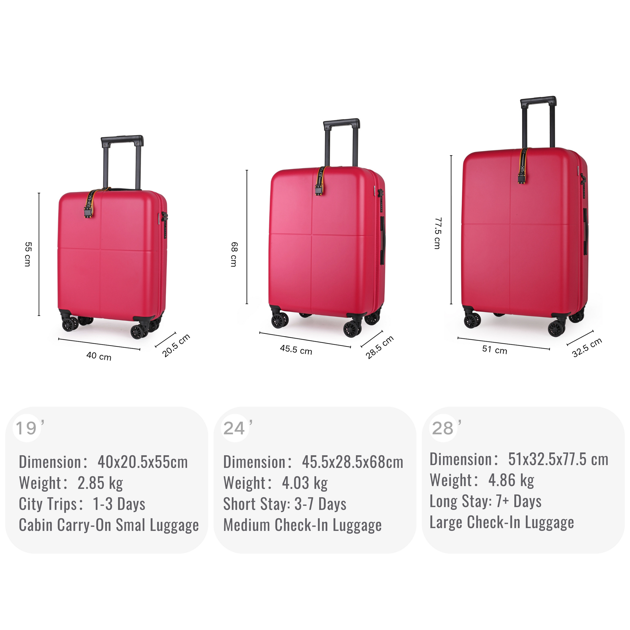 Medium Size Luggage Dimensions 32 Inch Suitcase Dimensions Hot Sale