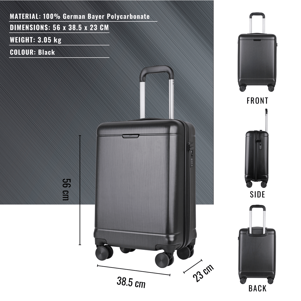 Get ready for your travels with our compact Small Matte Metallic Suitcase (56cm). Designed for UK travelers seeking convenience and style, it's the perfect choice among the best suitcases in the UK.