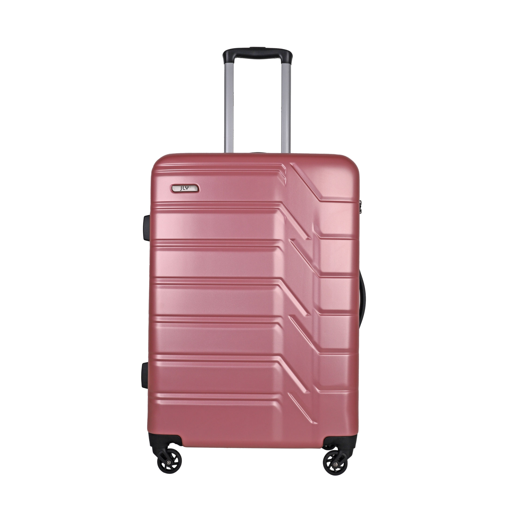 Pink rolling suitcase sales