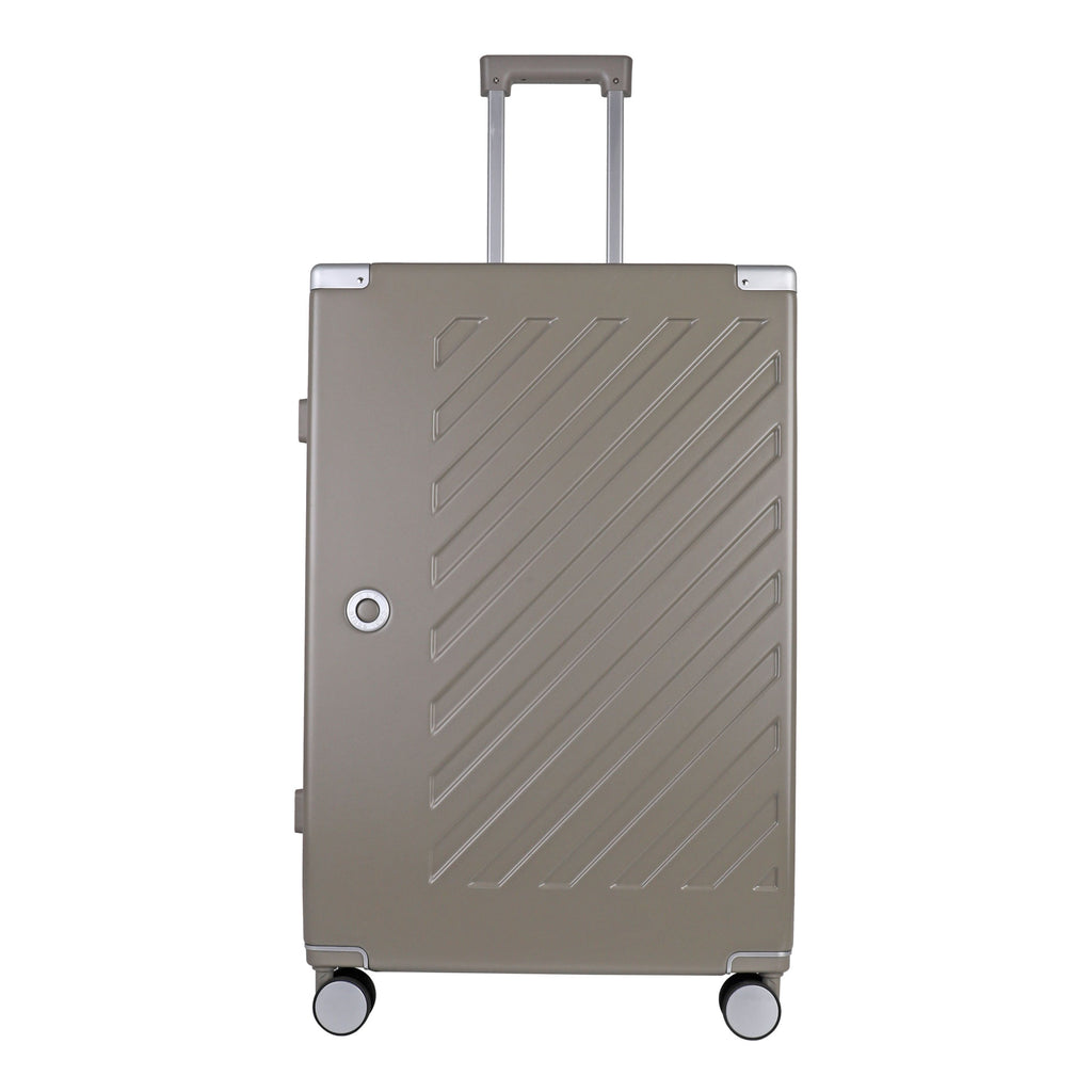 khaki grey - Stylish Martinwill x JLY UrbanNomad large suitcase in a modern setting