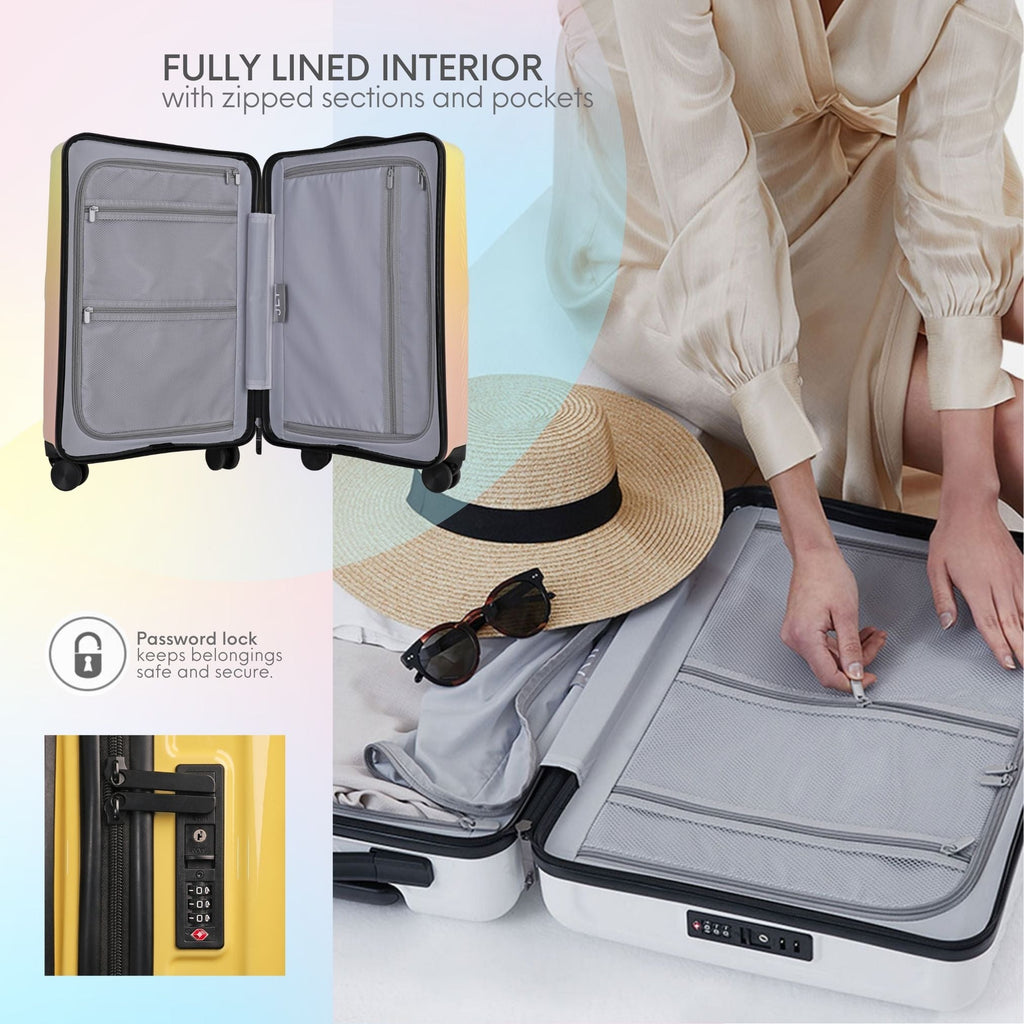Detailed view of the spacious interior compartments of the Nature Gradient Large Suitcase in the UK